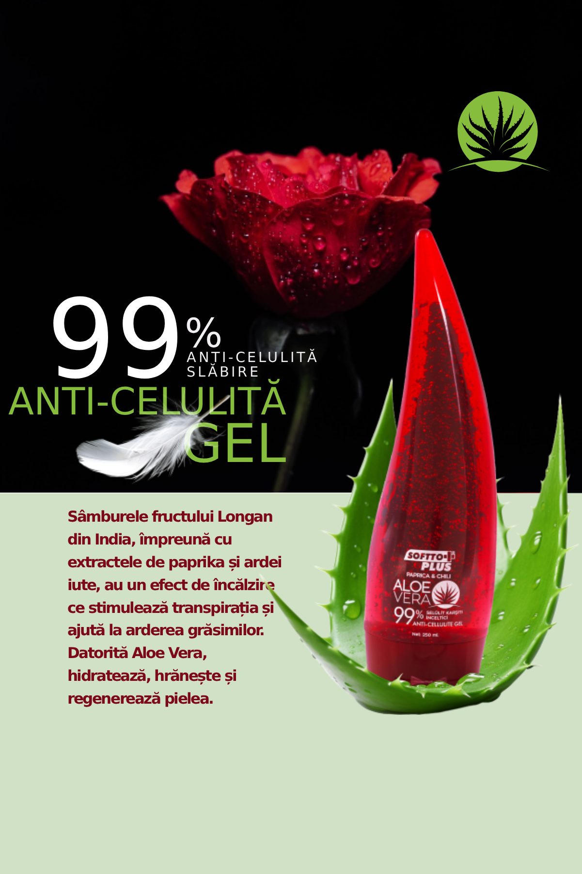 Gel Anticelulitic Termoactiv cu Aloe Vera CRABLAND