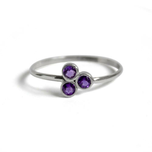 Amethyst Cluster Sterling Silver Ring - Cart2u.ro