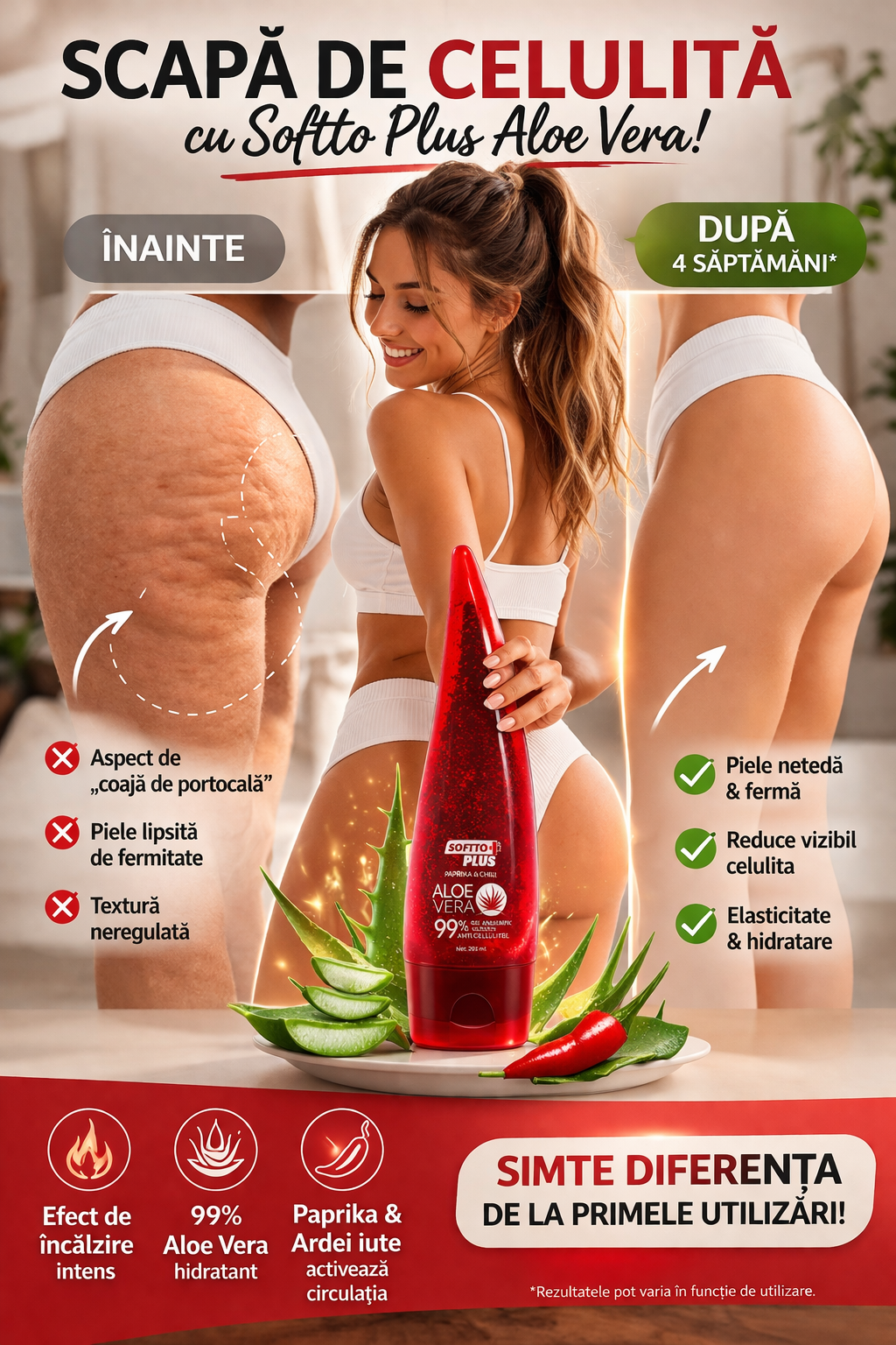 Gel Anticelulitic Termoactiv cu Aloe Vera CRABLAND