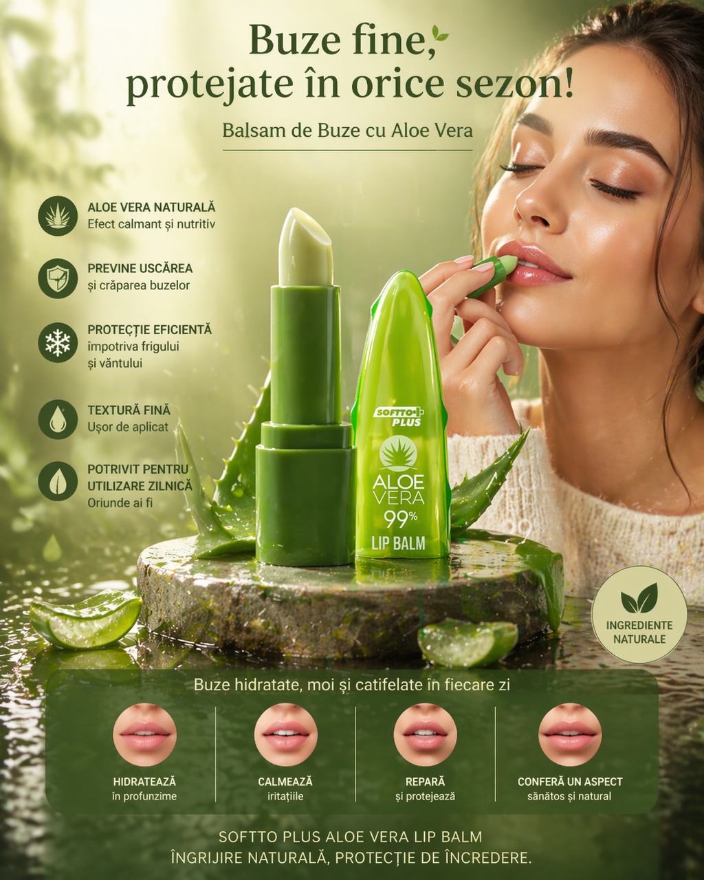 Balsam de Buze cu Aloe Vera CRABLAND