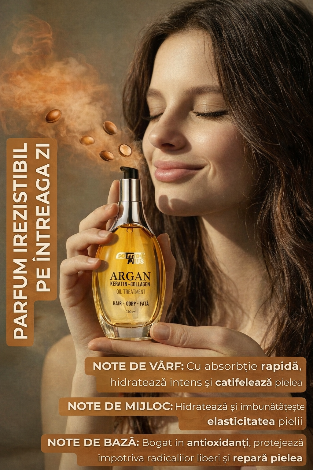 Ulei cu Argan și Keratină pentru Păr, Față și Corp – 120 ml CRABLAND