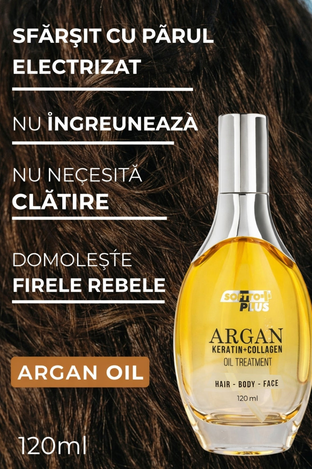 Ulei cu Argan și Keratină pentru Păr, Față și Corp – 120 ml CRABLAND