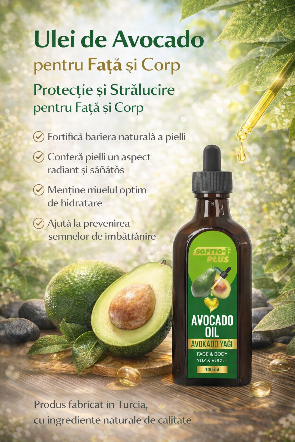 Ulei de Avocado pentru Față și Corp CRABLAND