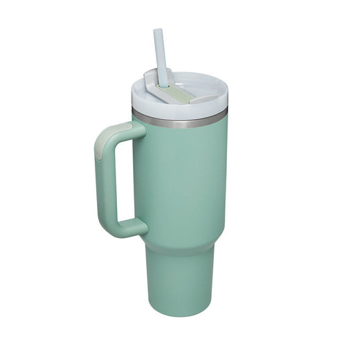 40 Oz Tumbler With Handle Straw Insulated, Stainless Steel Spill Proof - Cart2u.ro