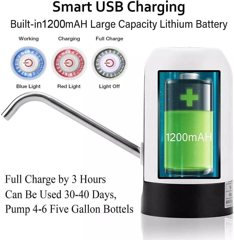 Water Bottle Electric Automatic Universal Dispenser 5 Gallon USB USB - Cart2u.ro