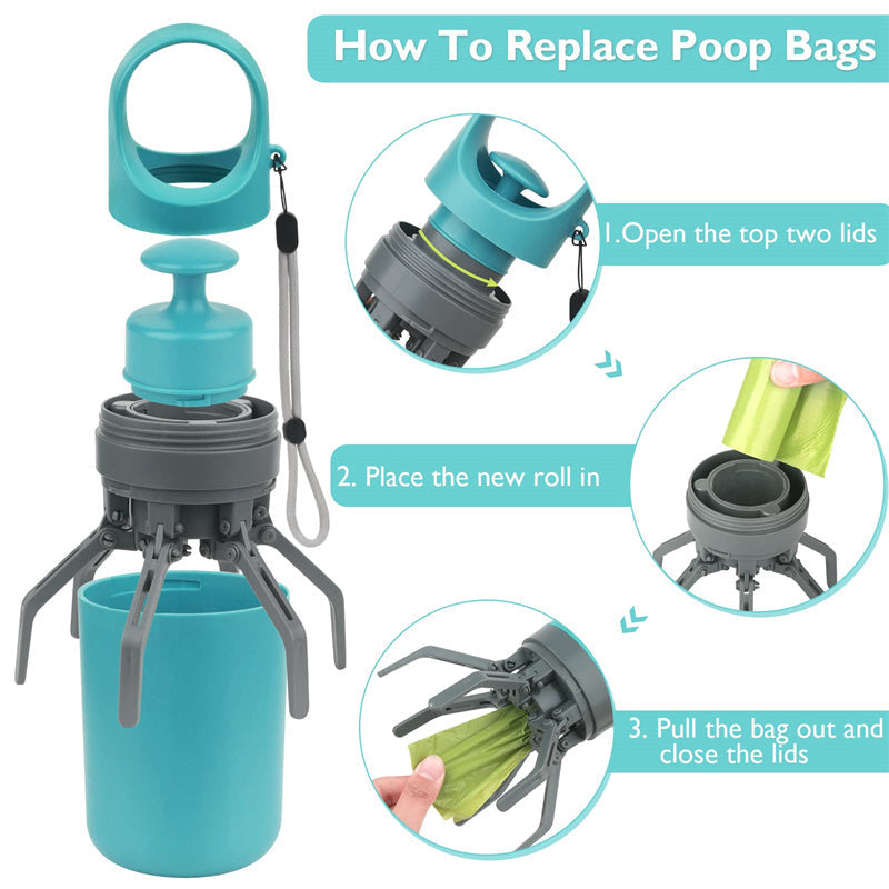 Portable Lightweight Dog Pooper Scooper With Built-in Poop Bag - Cart2u.ro
