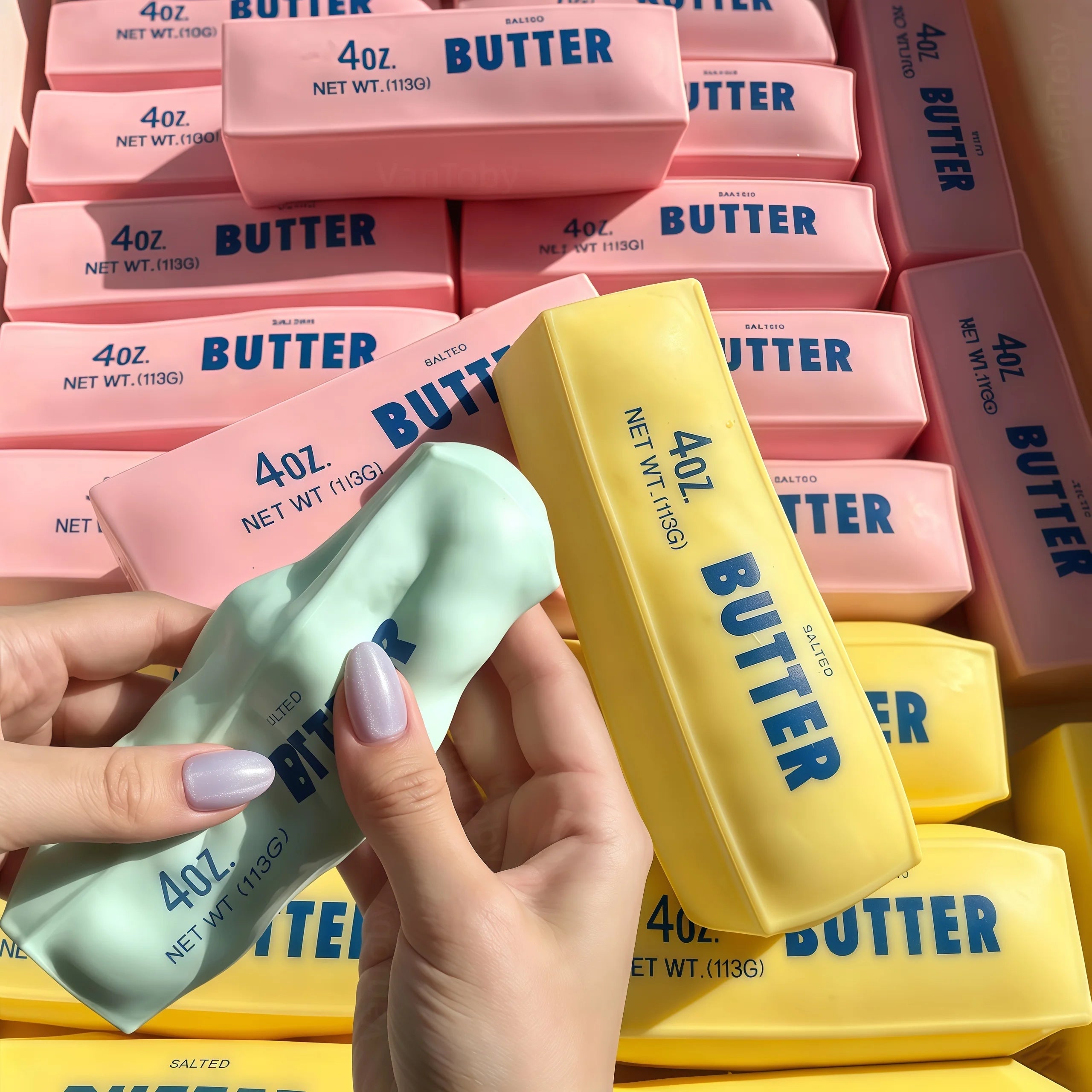 Creative Butter Stick Squishy Fidget Toy Building Block Filling No Rebound Squeeze Toy Adult Sensory Stress Relief Fidget Toy