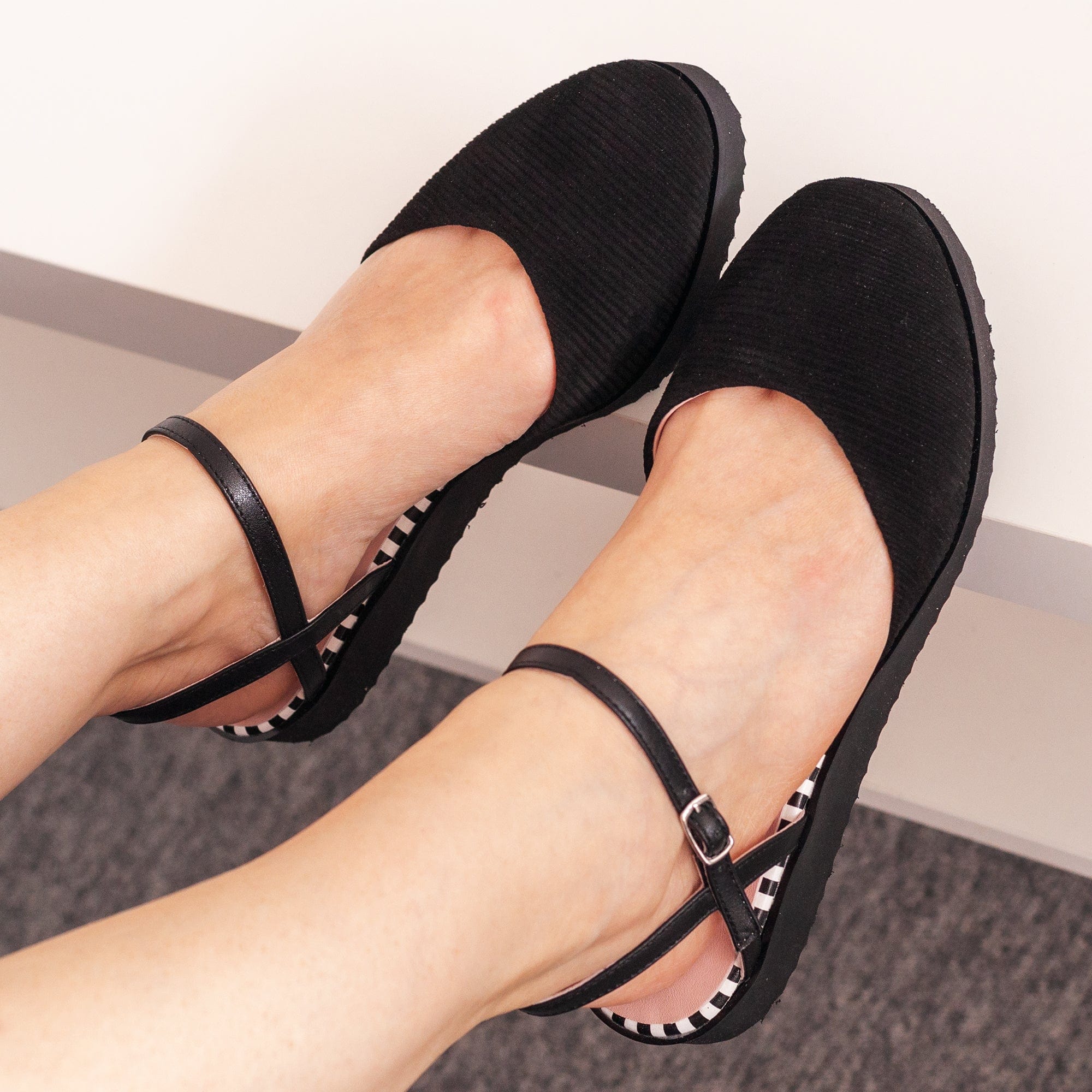 Balerin din piele naturala neagra Campbell Pantofi Diane Marie