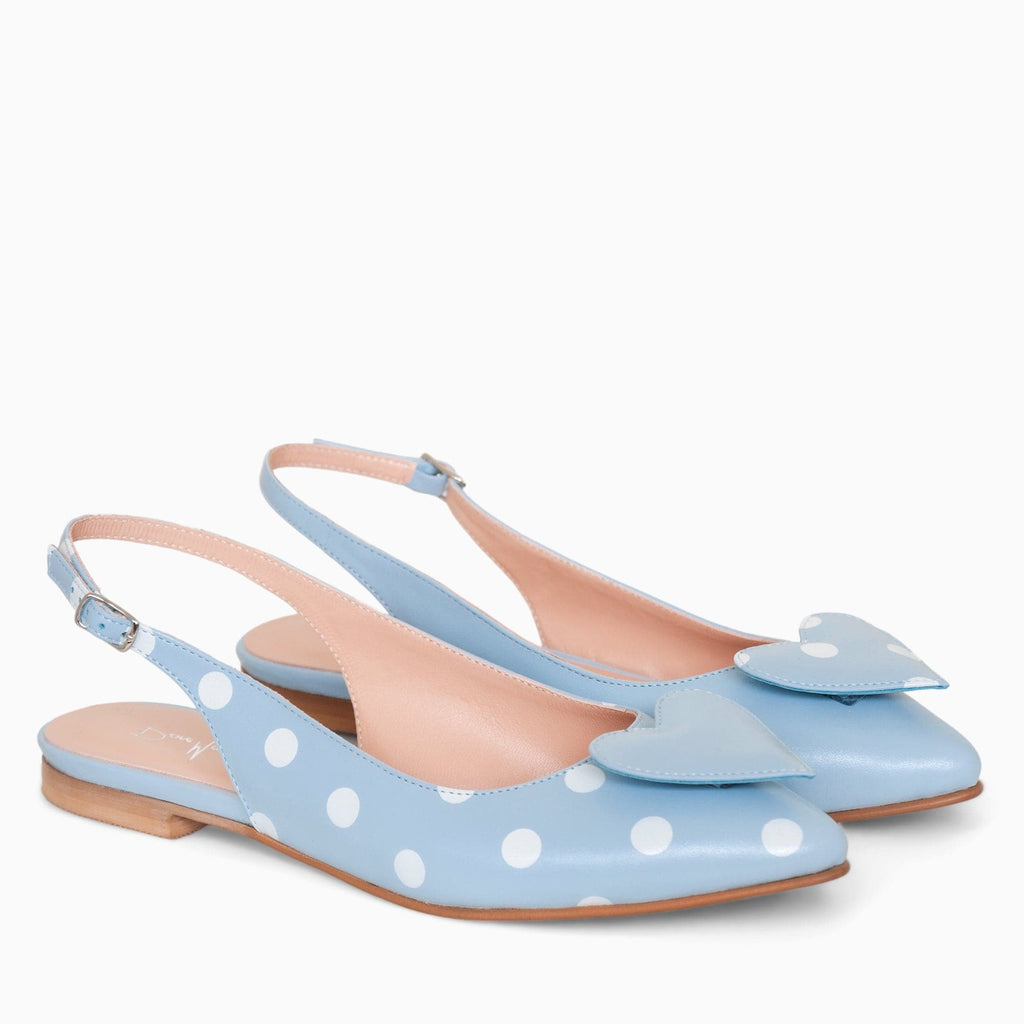 Balerini asimetrici din piele naturala bleu Jojo Pantofi Diane Marie