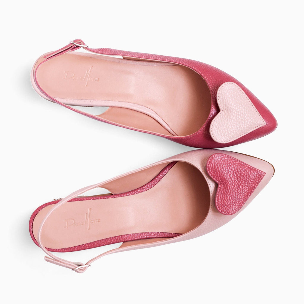 Balerini asimetrici din piele naturala roz Willow Pantofi Diane Marie