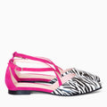 Balerini decupati din piele naturala cu print zebra Taylor Pantofi Diane Marie