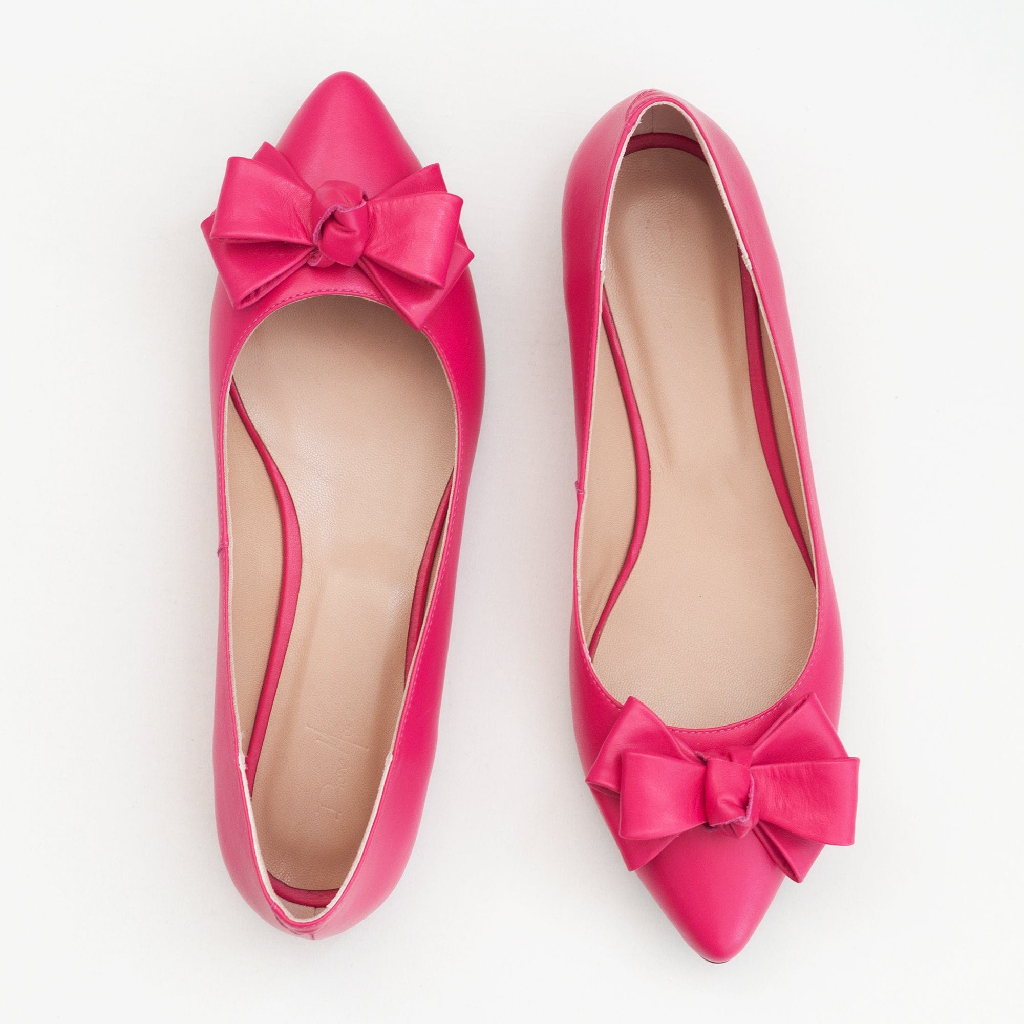 Balerini din piele naturala fuchsia Amaya Pantofi Diane Marie