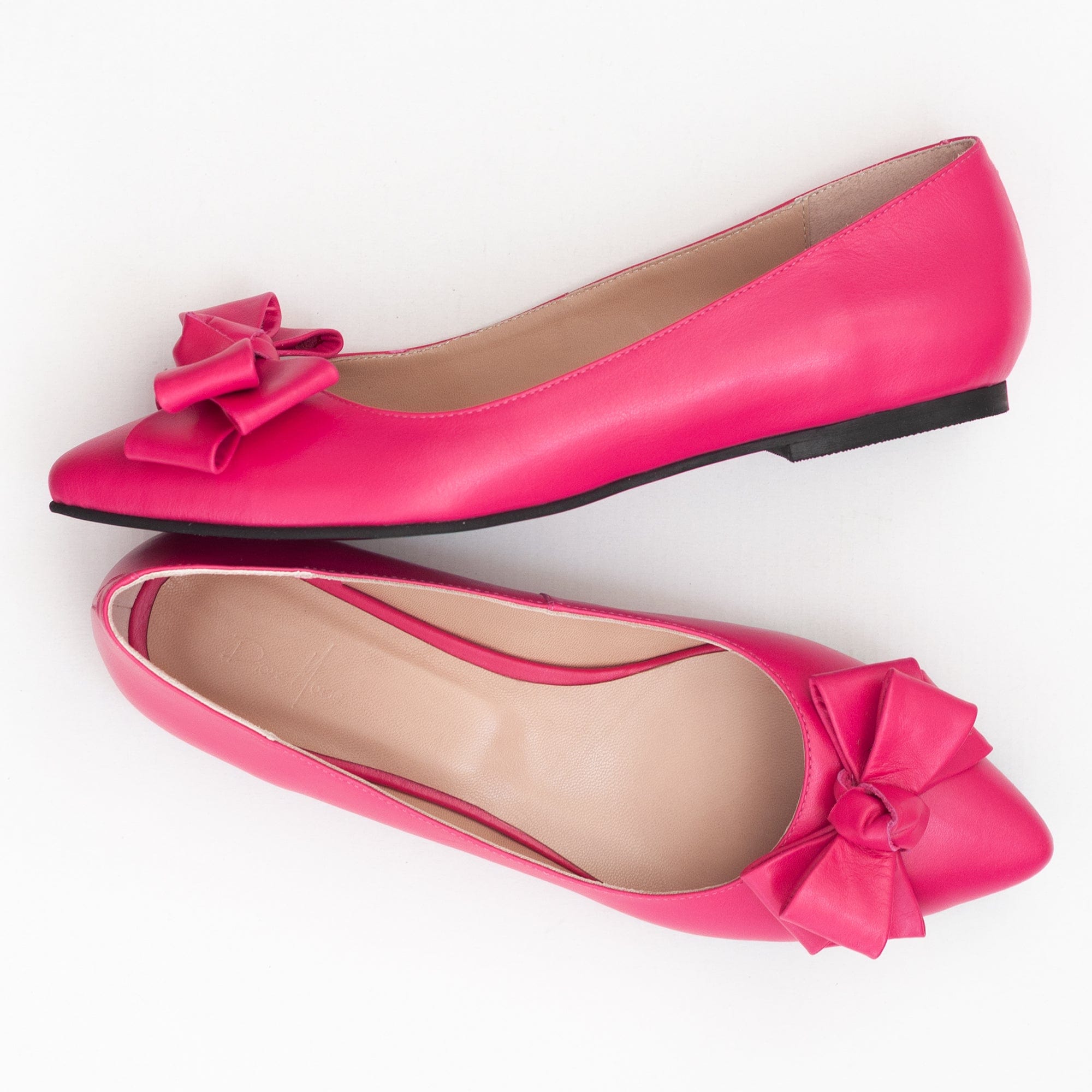 Balerini din piele naturala fuchsia Amaya Pantofi Diane Marie