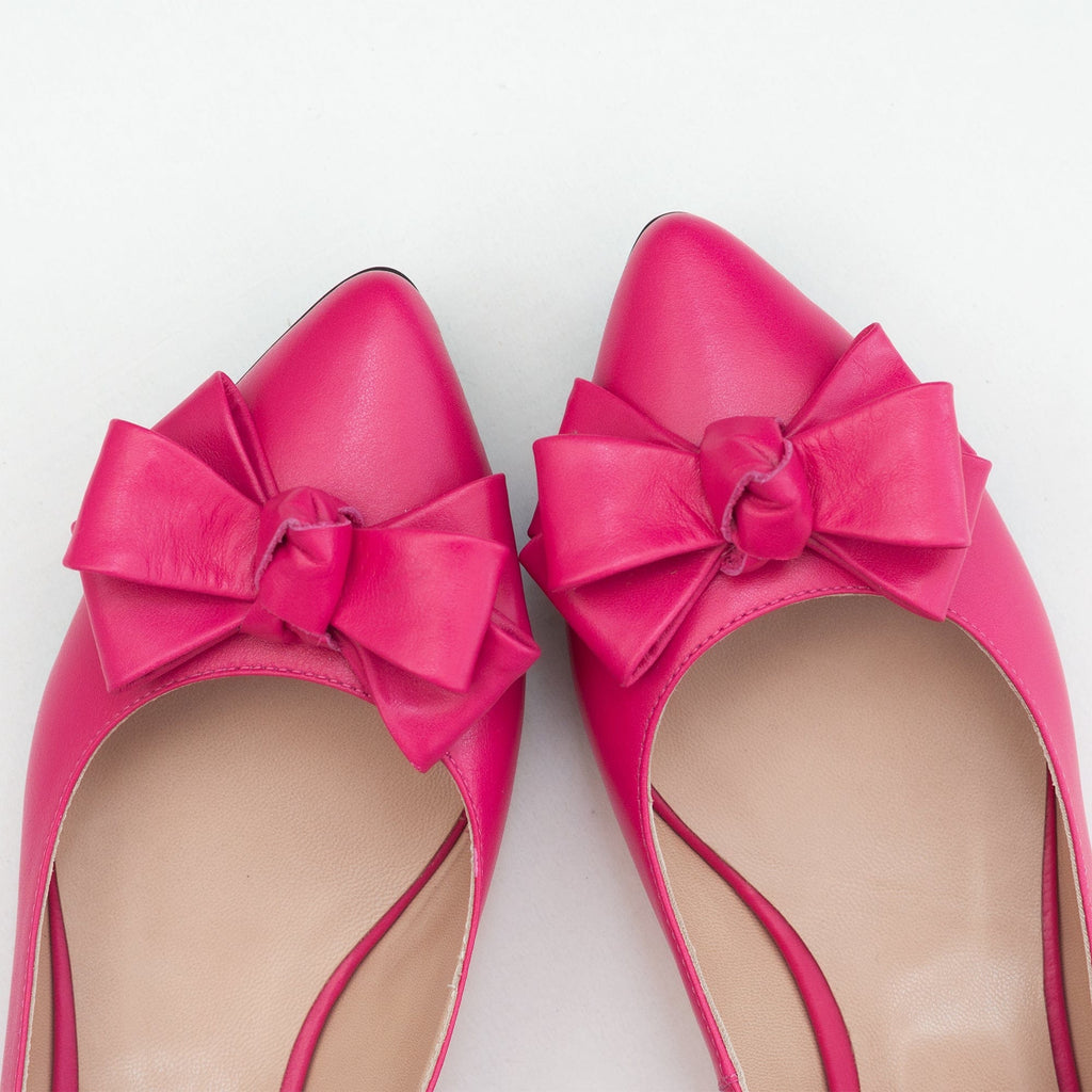Balerini din piele naturala fuchsia Amaya Pantofi Diane Marie