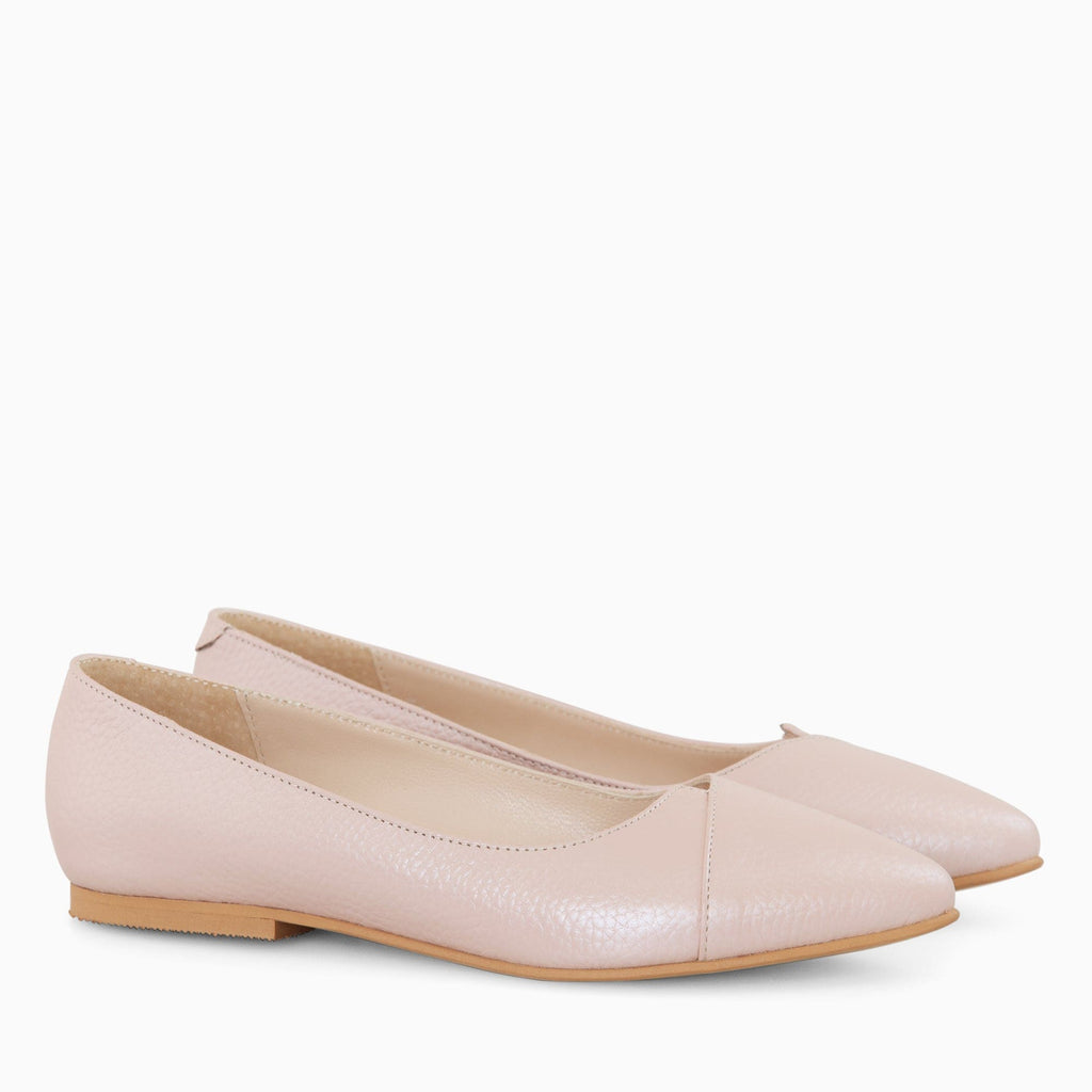 Balerini din piele naturala roz sidef Colette Pantofi Diane Marie