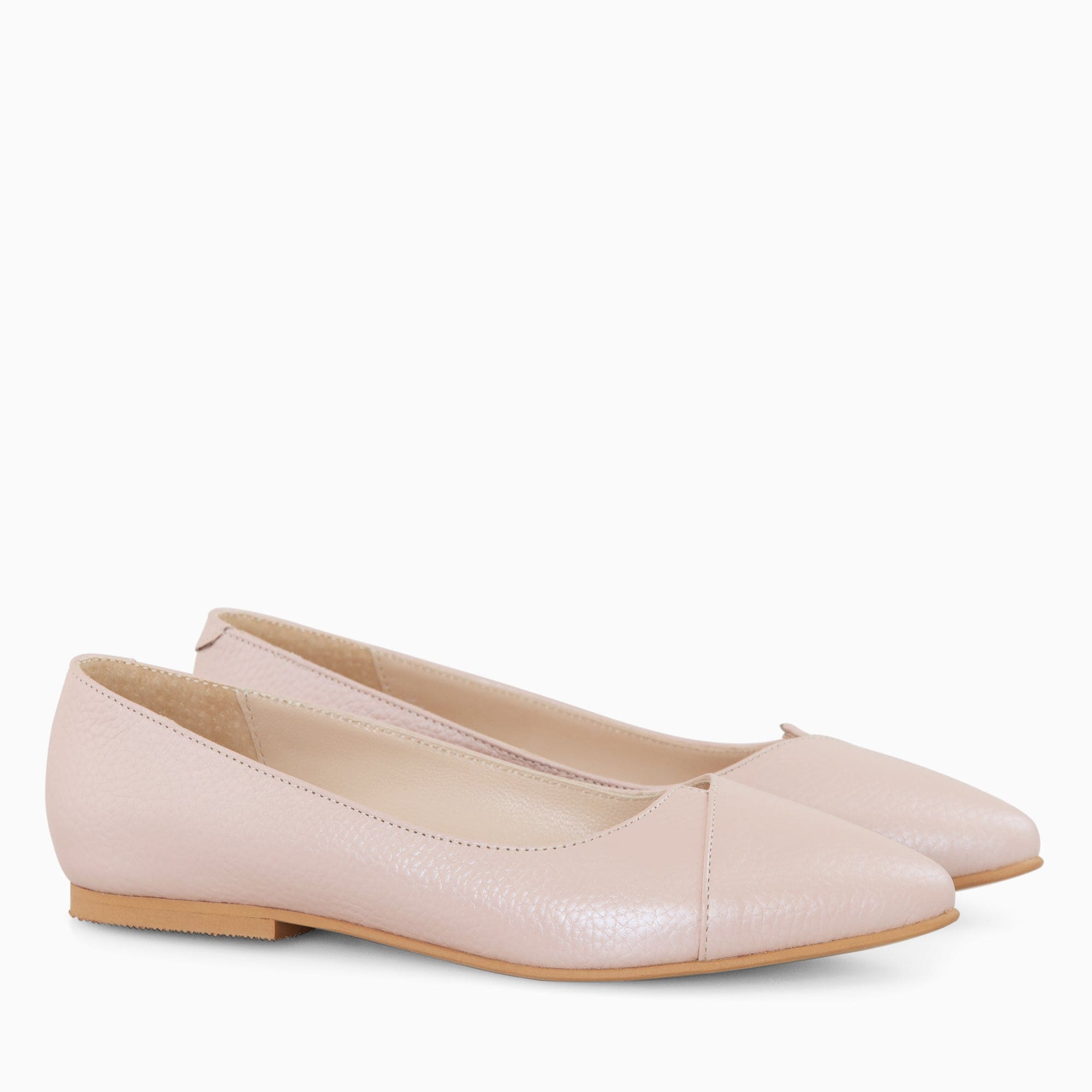 Balerini din piele naturala roz sidef Colette Pantofi Diane Marie