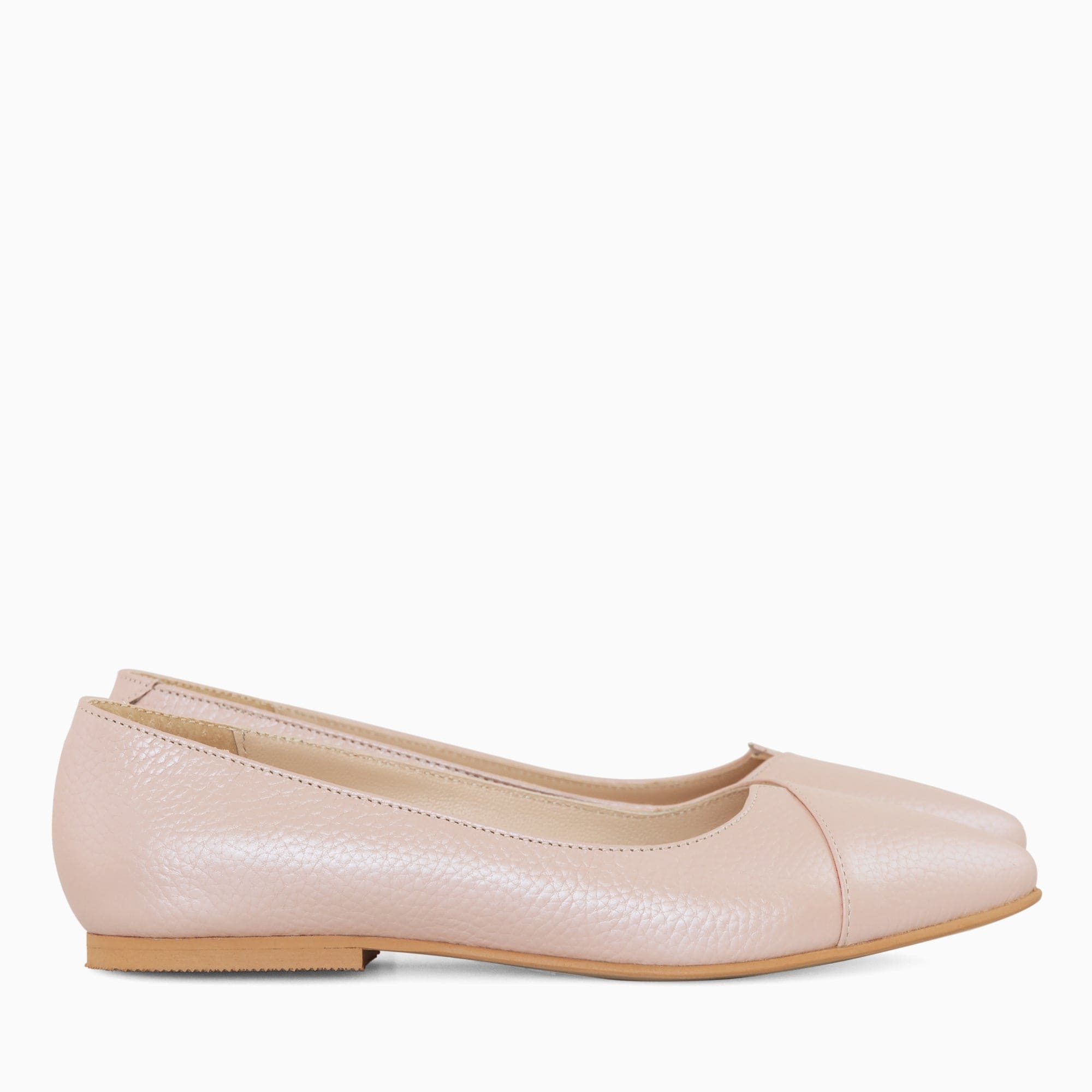 Balerini din piele naturala roz sidef Colette Pantofi Diane Marie