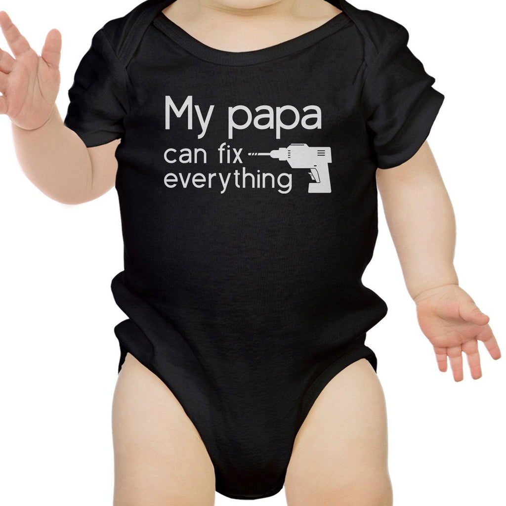 My Papa Fix Black Cute Baby Bodysuit Unique - Cart2u.ro