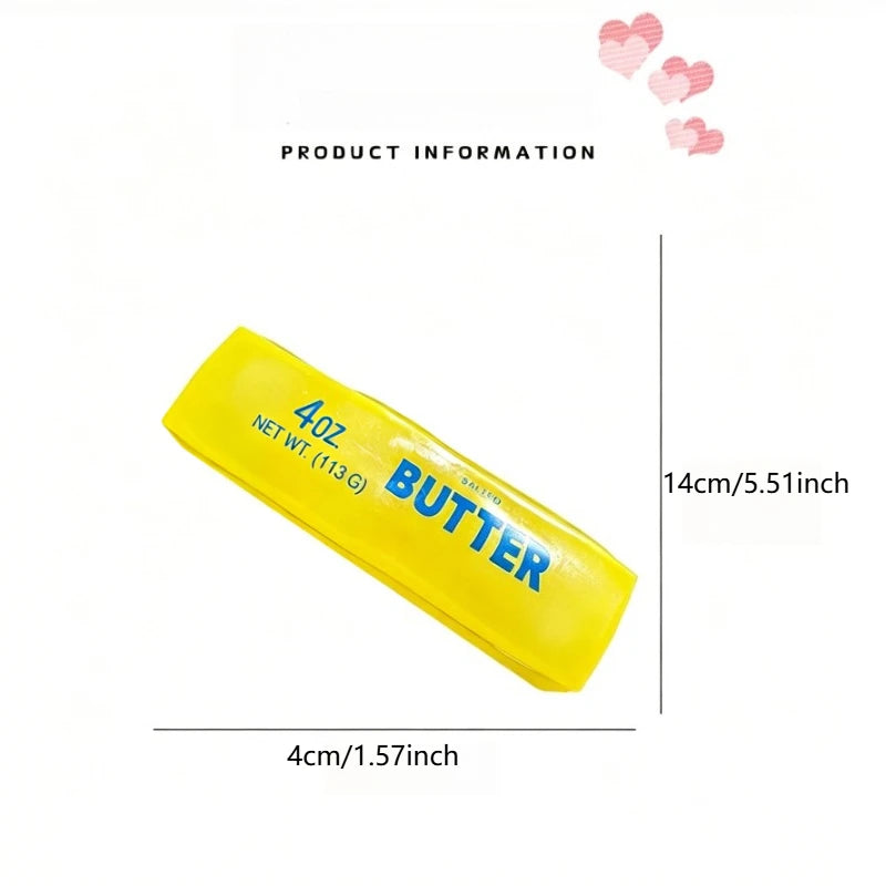 Squishy Simulated Butter Squeeze Stress Relief Toy Soft Slow Rising Sensory Fidget for Anxiety ADHD Autism Gift for Adults