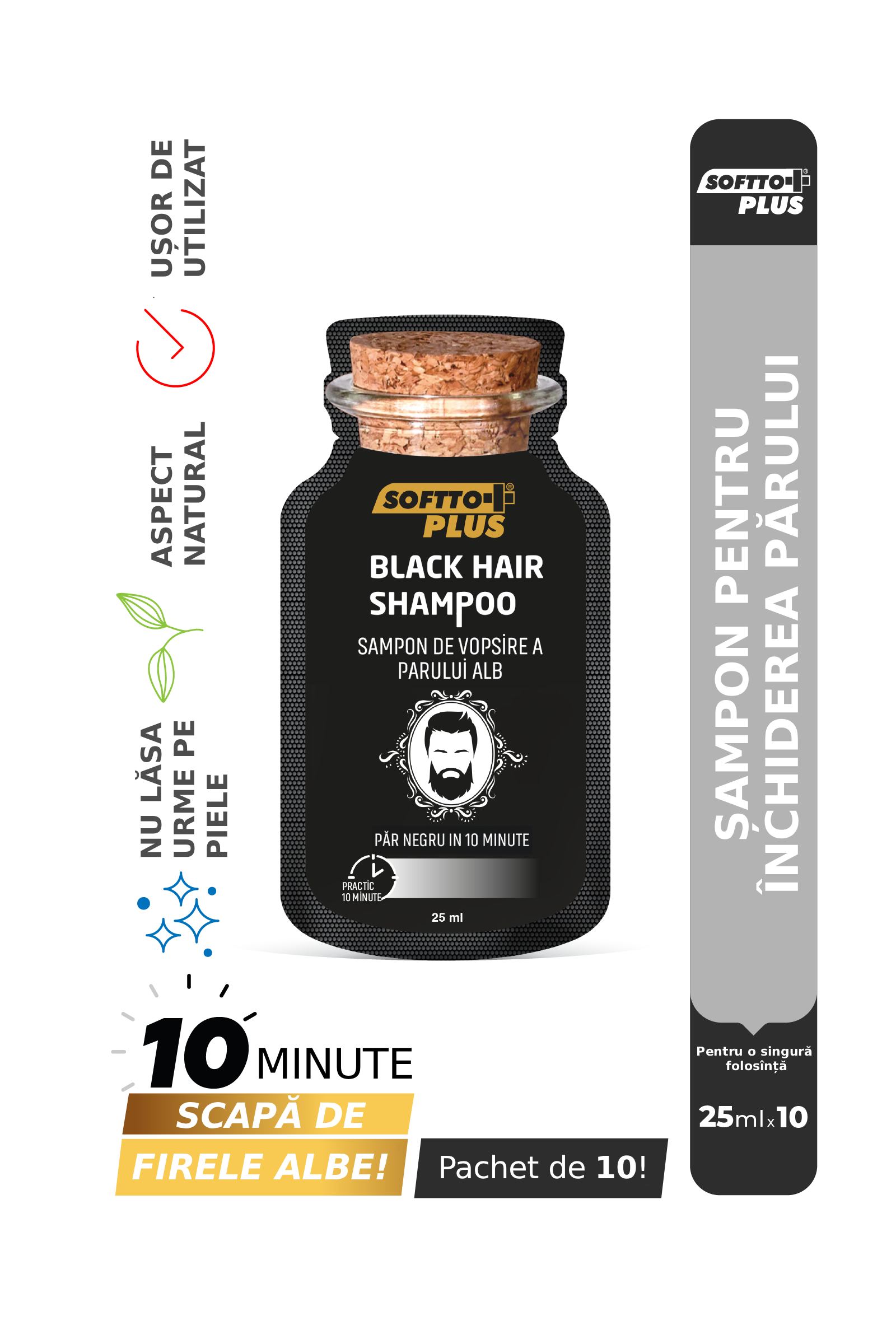 Șampon Colorant Negru Instant - 10x25ml CRABLAND
