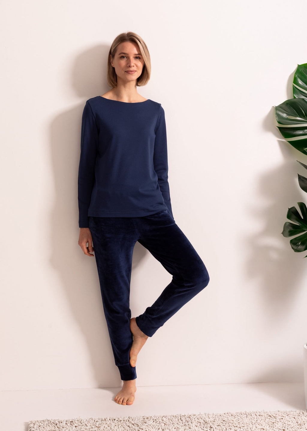 Bluză Damă Velvet Bleumarin Sofiaman.ro