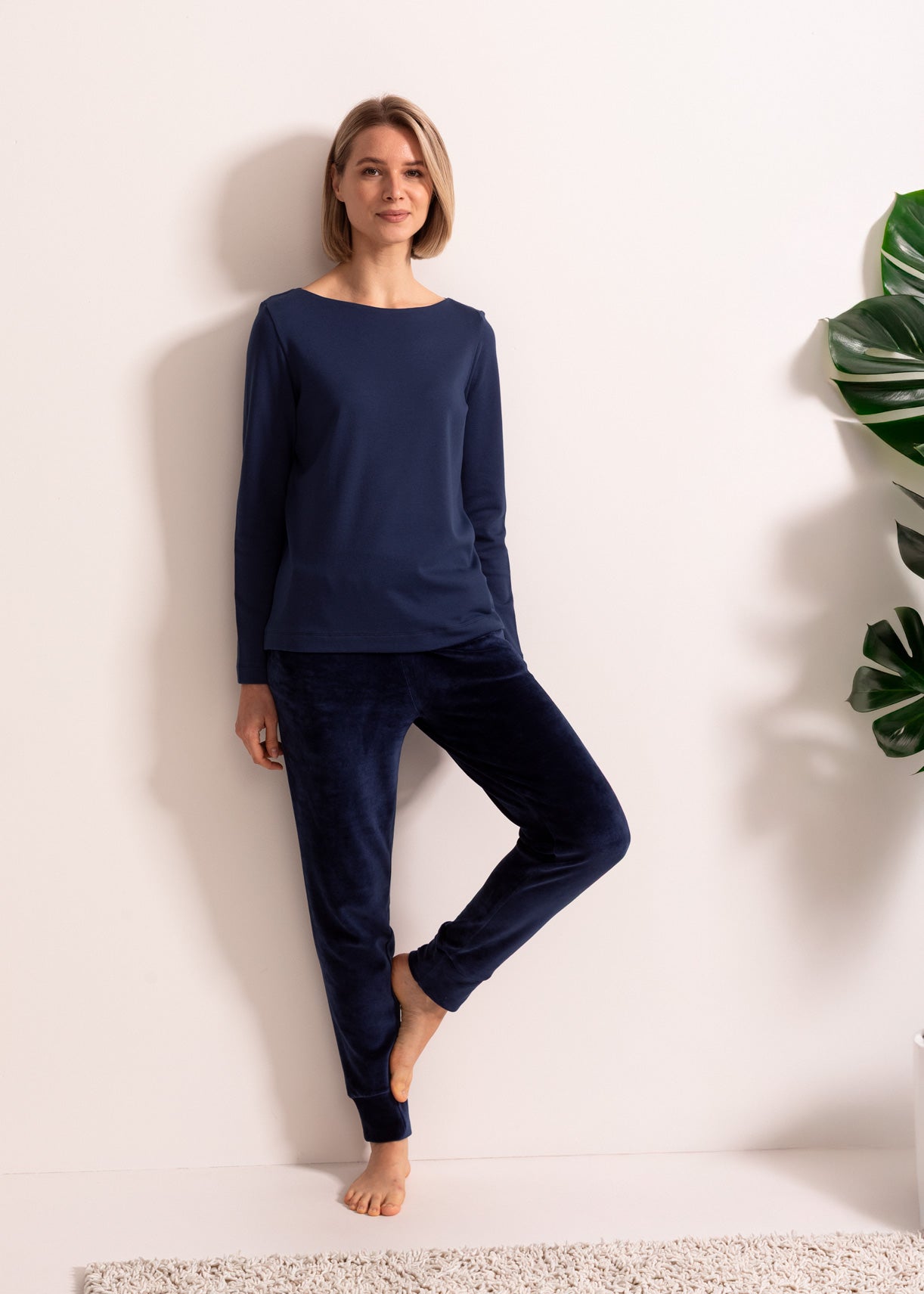 Bluză Damă Velvet Bleumarin Sofiaman.ro