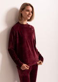 Hanorac Damă Velvet Bordo Sofiaman.ro