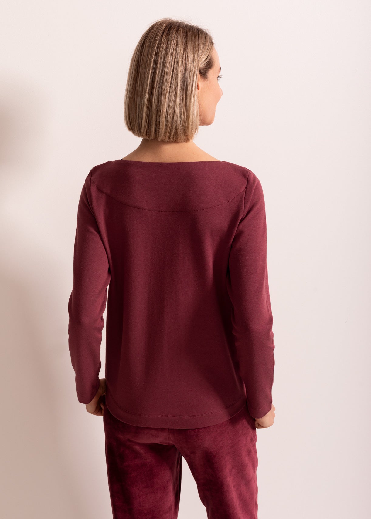 Bluză Damă Velvet Bordo Sofiaman.ro