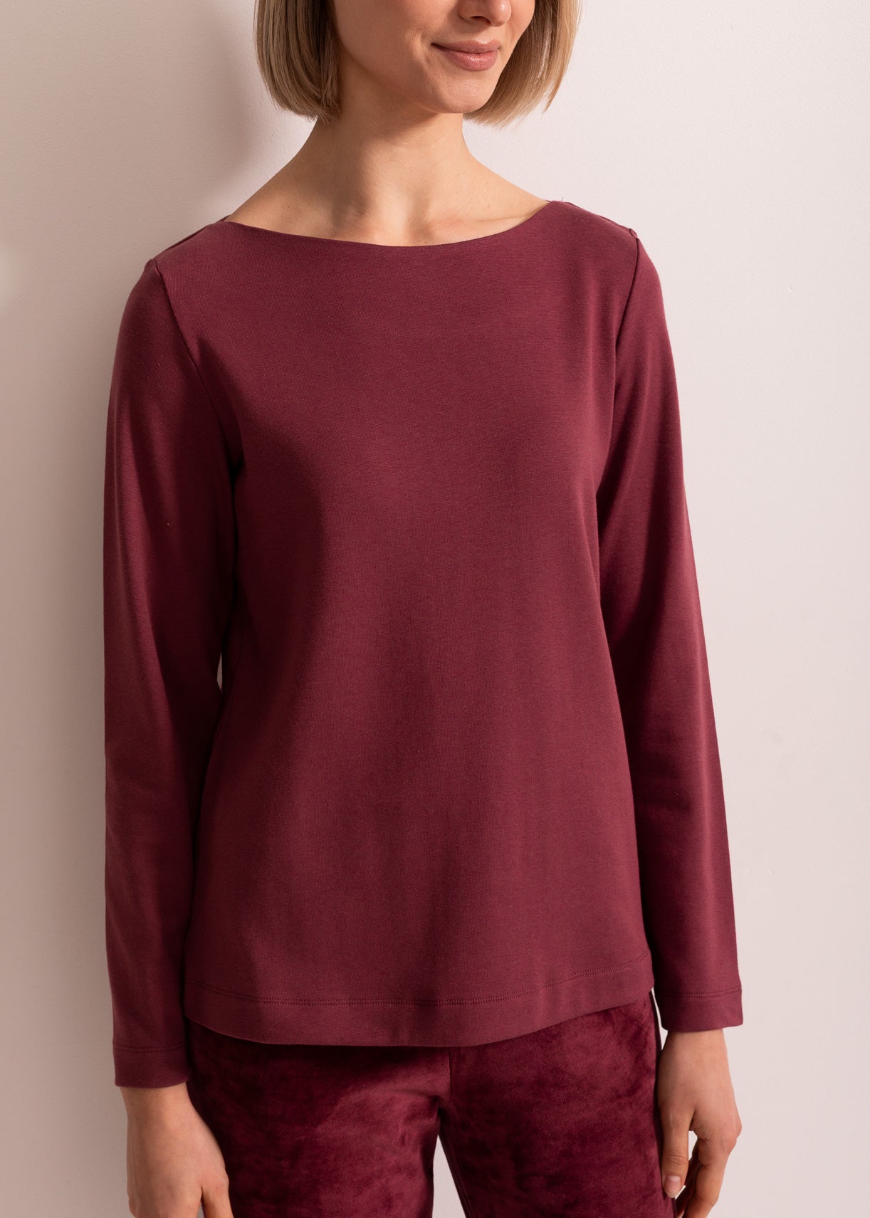 Bluză Damă Velvet Bordo Sofiaman.ro