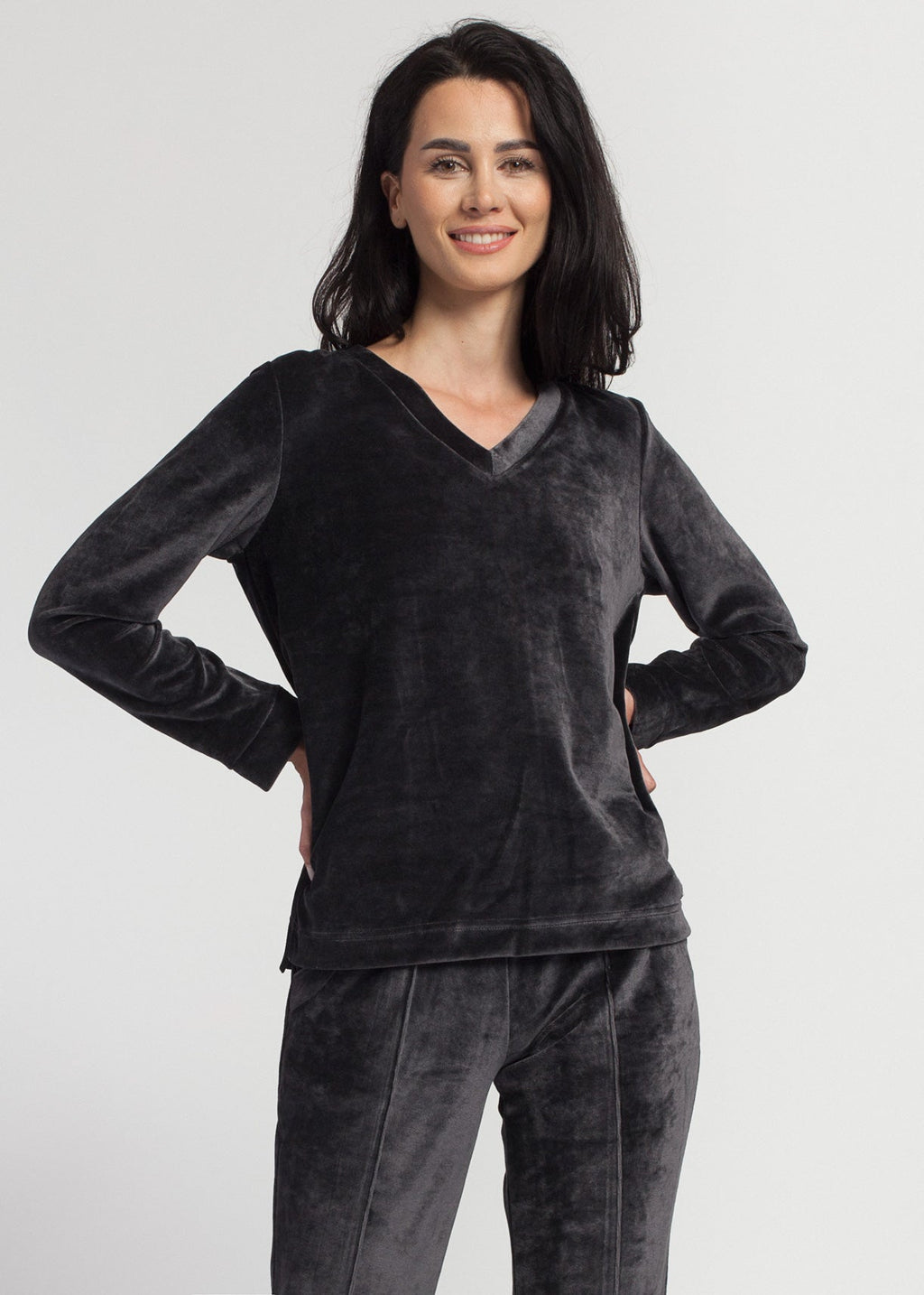 Bluză Damă Velvet Negru Sofiaman.ro