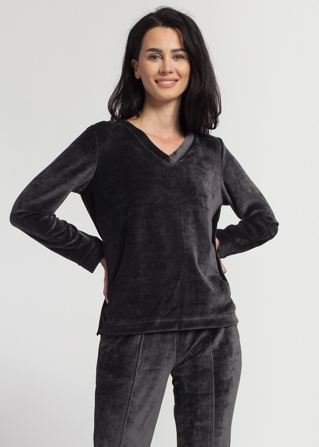 Bluză Damă Velvet Negru Sofiaman.ro