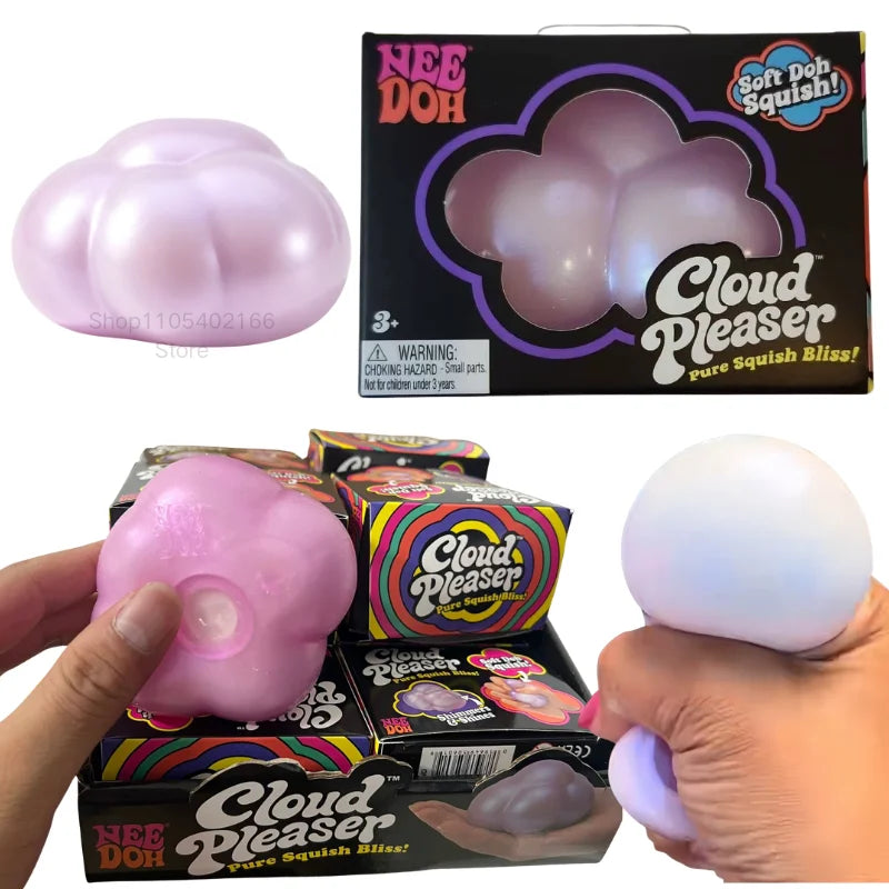Schylling NeeDoh Cloud Pleaser Squishy Cube Slow Rising Squeeze Toy Anti-Anxiety Stress Relief Fidget For ADHD Focus