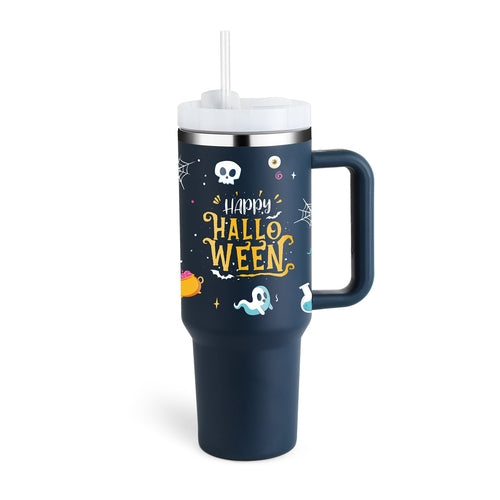 40 Oz Tumbler With Handle Straw Insulated, Stainless Steel Spill Proof - Cart2u.ro