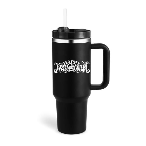 40 Oz Tumbler With Handle Straw Insulated, Stainless Steel Spill Proof - Cart2u.ro