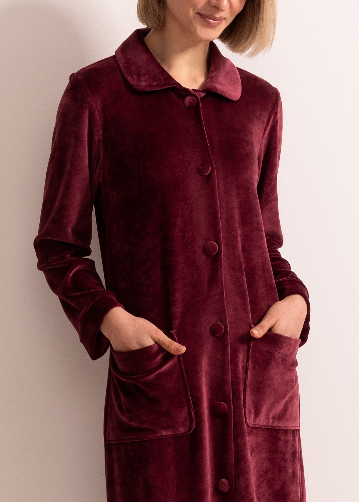 Capot Damă Velvet Bordo Sofiaman.ro