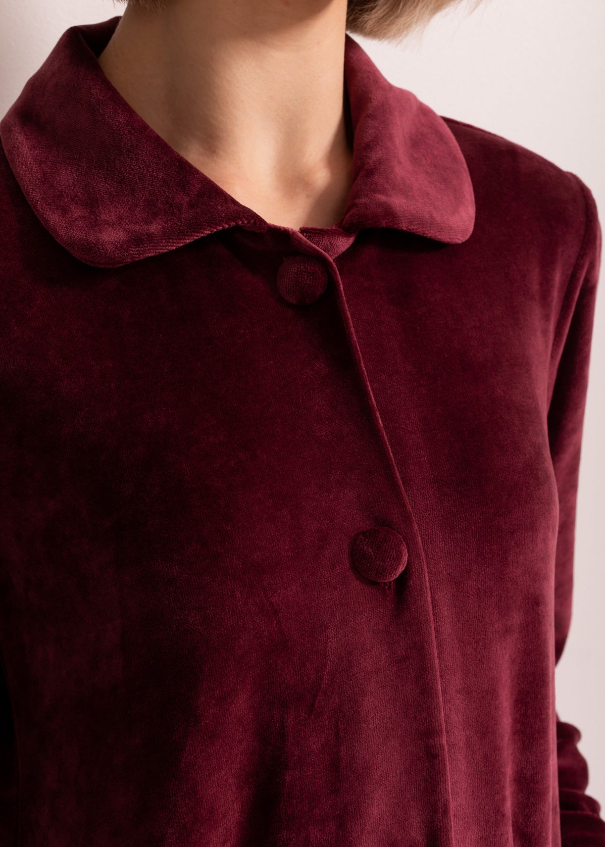 Capot Damă Velvet Bordo Sofiaman.ro
