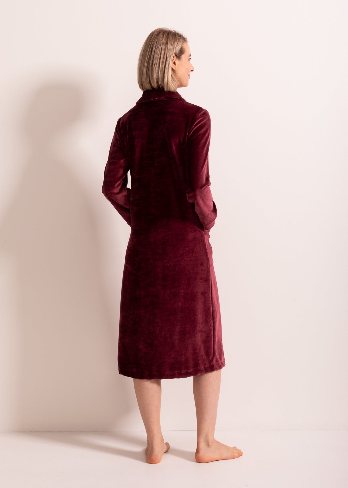 Capot Damă Velvet Bordo Sofiaman.ro
