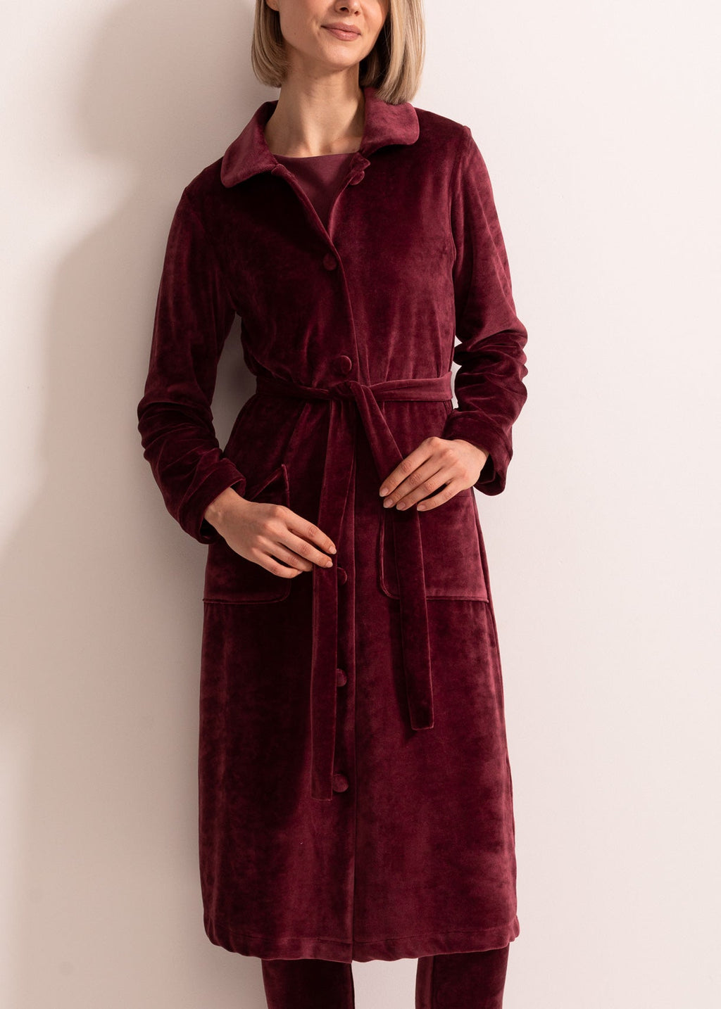 Capot Damă Velvet Bordo Sofiaman.ro