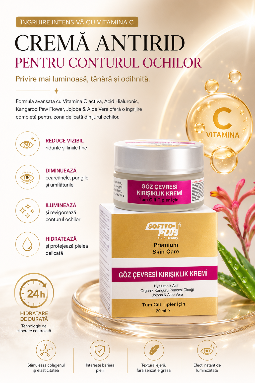 Cremă Antirid Contur Ochi 20ml CRABLAND