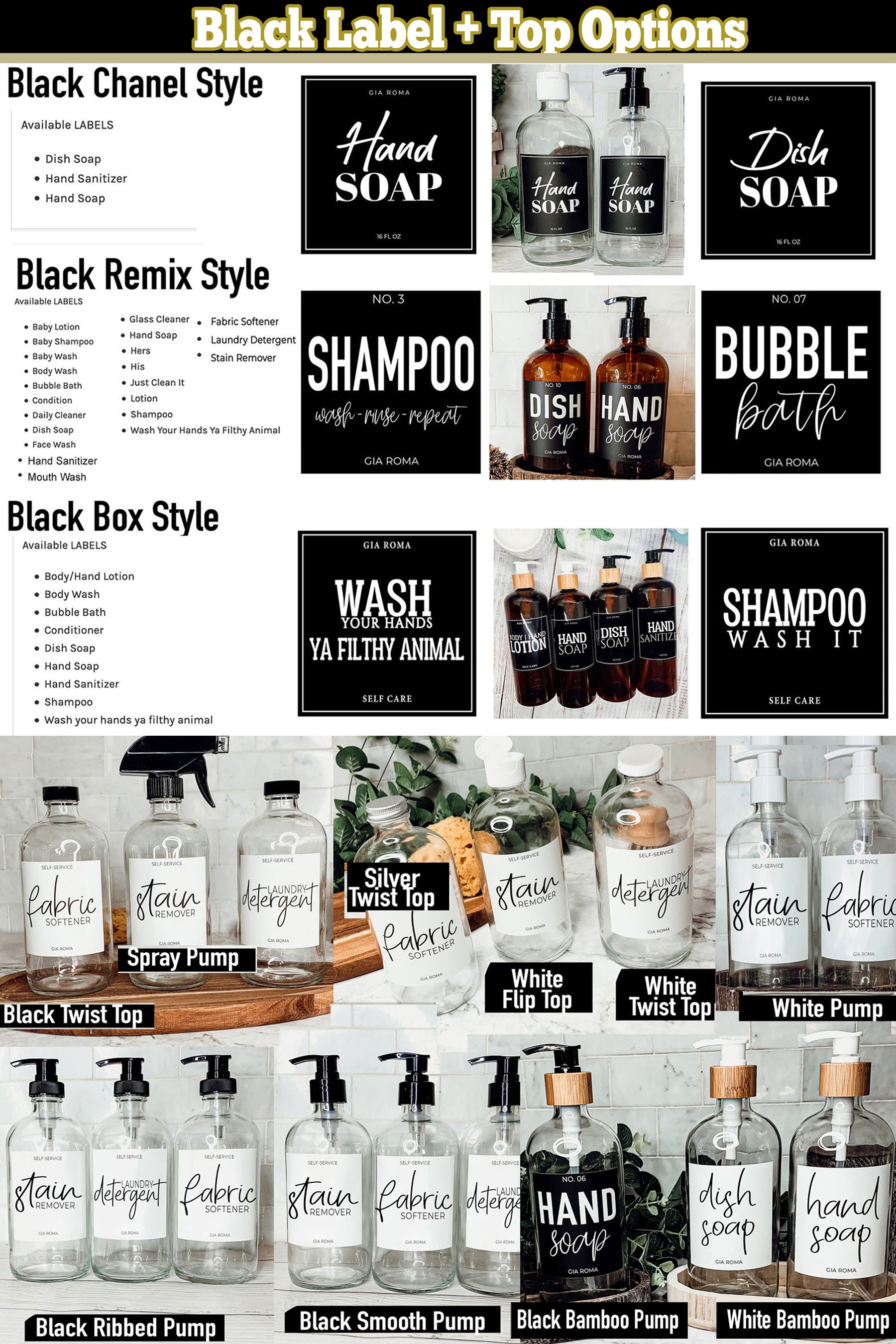 16oz Glass Clear | Black Label - Cart2u.ro