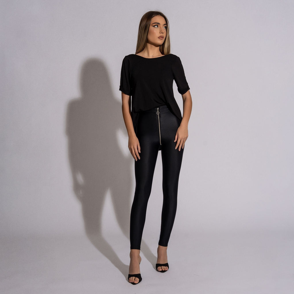 Tricou dama negru cu spatele gol No1 Carolina D
