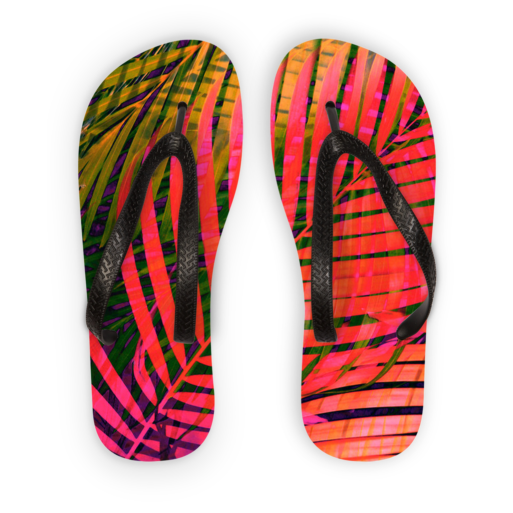 COLORFUL TROPICAL LEAVES no4 Adult Flip Flops - Cart2u.ro