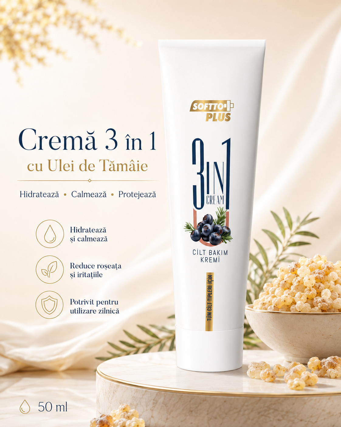 Cremă 3 în 1 cu Ulei de Tămâie - 50ml CRABLAND