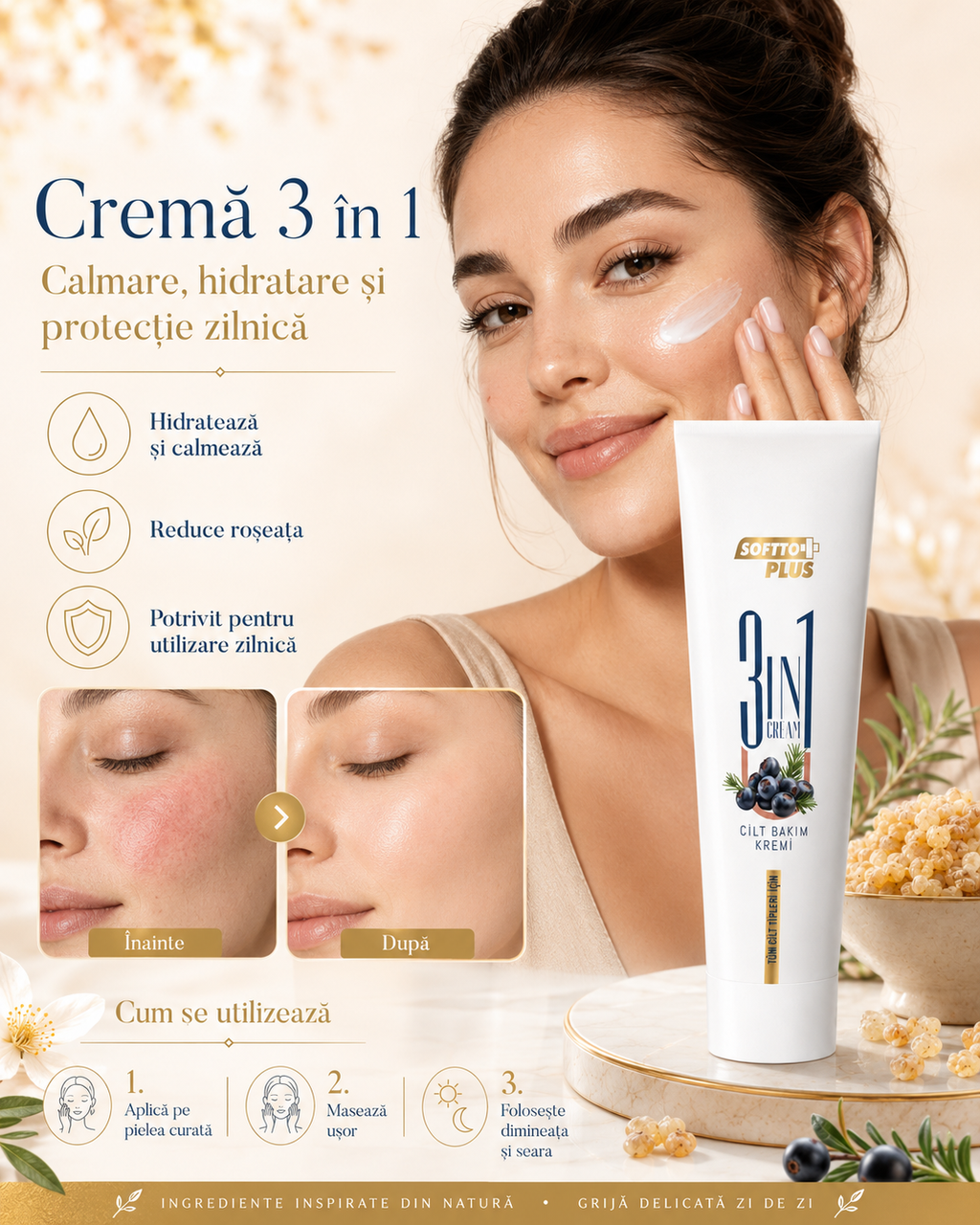 Cremă 3 în 1 cu Ulei de Tămâie - 50ml CRABLAND