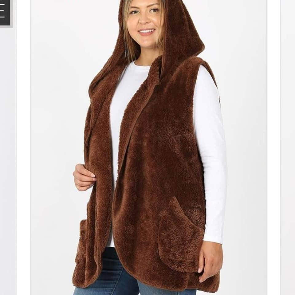 Fleece Hooded Vests - Cart2u.ro
