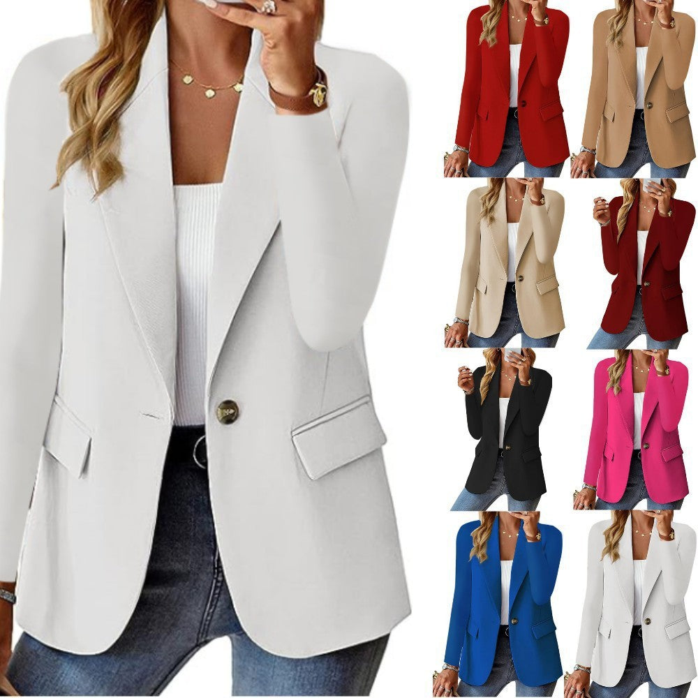 Ins Lapel Button Jacket Fashion Commuter Casual Suit Jacket Women's - Cart2u.ro