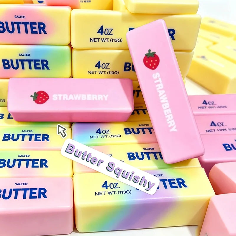 1Pc Butter Squeeze Toy For Adult Anxiety Relief Press Sensory Feel Simulation Food Ultra Soft Slow Rebound Design Lovely Toy New