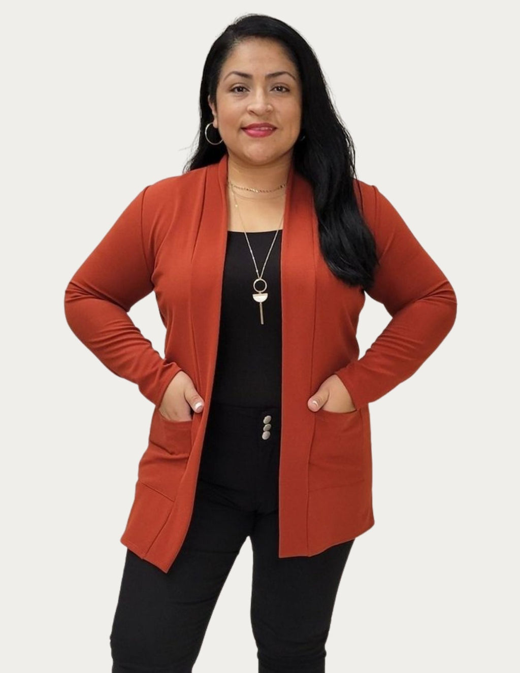 Light, Solid Cardigan with Front Pockets - Cart2u.ro