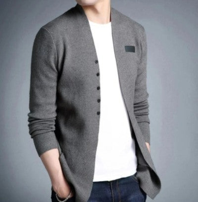 Mens Slim Fit Cardigan with Button Design - Cart2u.ro