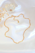 Choker cu lănțișor placat cu aur de 24K, tip „flat link”